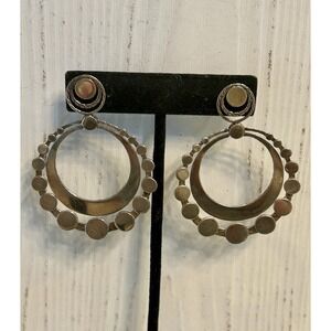 JOHN HARDY Gold Dot Drop Earring 18K GOLD & Sterling Silver Pierced Door Knocker